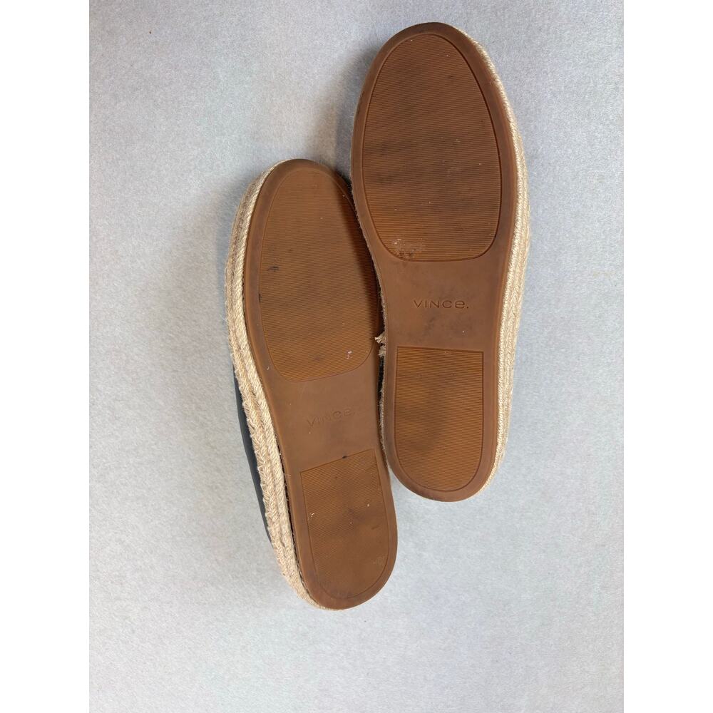 Vince‎ Ulla black leather mule slip-on espadrille platform clog 9.5 transitional - Picture 8 of 10